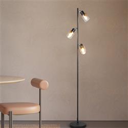 Cadiz Cylinder Glass Adjustable Head Floor Lamp 