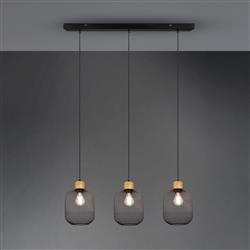Calimero Matt Black 3 Bar Pendant R30563032