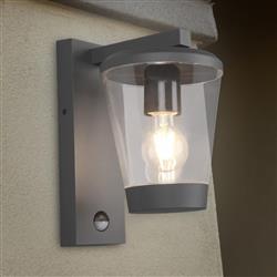 Cavado IP44 PIR Outdoor Anthracite Wall Light 211069142