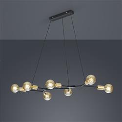 Cross 7-Light Black And Gold Pendant 306700732