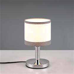 Davos Chrome With White And Grey Shade Touch Table Lamp R59551006