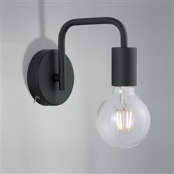 Diallo Matt Black Switched Wall Light 208070132