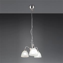 Dobby 3 Arm Matt Nickel And Alabaster Glass Multi-Arm Fitting R31053007