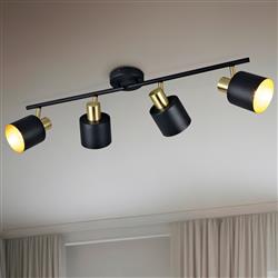 Eva 4-Light Black and Gold Ceiling or Wall Fitting 868800480