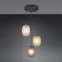 Facette Multicoloured Three Light Ceiling Pendant 364230317