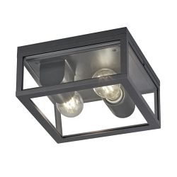 Garonne IP44 Anthracite Outdoor Double Ceiling Flush Fitting 601860242