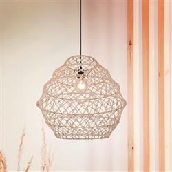 Hive 600mm Black And Natural Hemp Ceiling Pendant R31681036