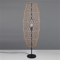 Hive Black And Natural Hemp Floor Lamp R41681036