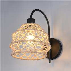 Hive Black And Natural Hemp Wall Light R21681736