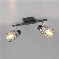 Jack Matt Black And Smoked Glass Double Spotlight R86422032