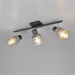 Jack Matt Black And Smoked Glass Triple Spotlight R86423032