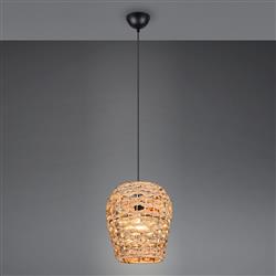 Jean Black And Natural Bamboo Ceiling Pendant R36221036