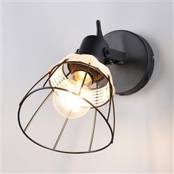 Jerome Black And Natural Rattan Single Wall Or Ceiling Light R86231732