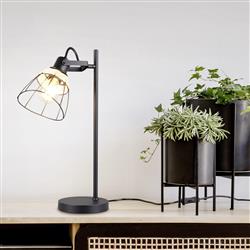 Jerome Black And Natural Rattan Table Lamp R56231032
