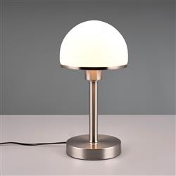 Joost 2 Matt Nickel And White Glass Table Lamp 592300107