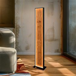 Kalea Matt Black and Wood LED Floor Lamp 455510130