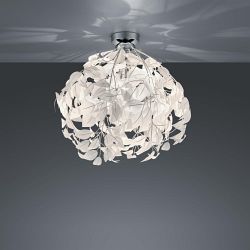 Leavy Chrome & White Semi-Flush Ceiling Fitting R60461001
