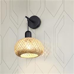 Leonie Black And Natural Bamboo Wall Light R21871736