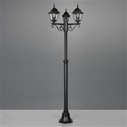 Livenza IP44 Matt Black Outdoor 2000mm Three Light Post 405760332