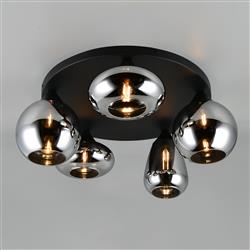 Lumina 5-Light Matt Black Flush Fitting