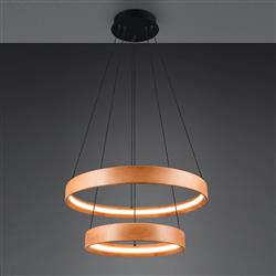 Lynwood Double Wood Finish LED Pendant 355039130
