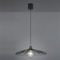 Margarita Matt Black Metal Scolloped Single Pendant R36431032