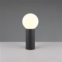Mures IP44 Small Anthracite And Opal Glass Outdoor Post Light 569860142
