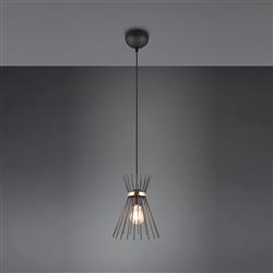 Rod Black And Gold Single Pendant Fitting R31531080