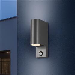 Roya IP44 Medium Double Curved Outdoor Anthracite PIR Wall Light 214260242