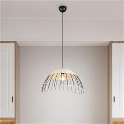 Sandrine Black And Natural Rattan Ceiling Pendant R36211032