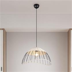 Sandrine Black And Natural Rattan Ceiling Pendant R36211032