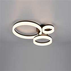 Scope Large Round LED Matt Finished 3 Light Flush Ceiling Fitting 