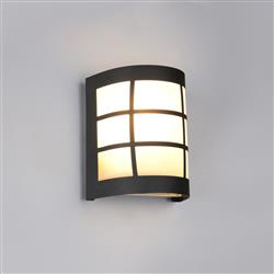 Sintra IP44 Matt Black And White Outdoor Wall Light R26456132