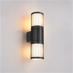 Volga IP54 Dual Anthracite Outdoor Wall Light 269460242
