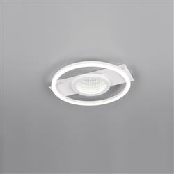Wheeler LED Matt White And Opal Diffuser Round Flush Fitting 
