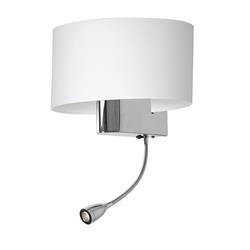 Casino Chrome Double Wall Lights with Shade