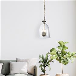 Bell 3-Light Clear Glass Pendants