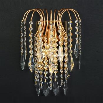 Shower Large Single Wall Light Gold Colour and Crystal ST01900/WB/G