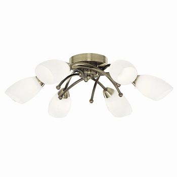 Opal 6 Arm Semi Flush Ceiling Light