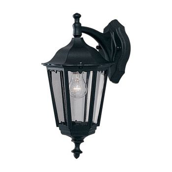 Alex IP44 Black Downwards Lantern Wall Light 82531BK