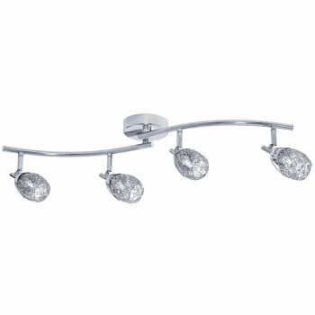 Mesh Chrome 4 Spotlight Bar Ceiling Fitting 9994CC