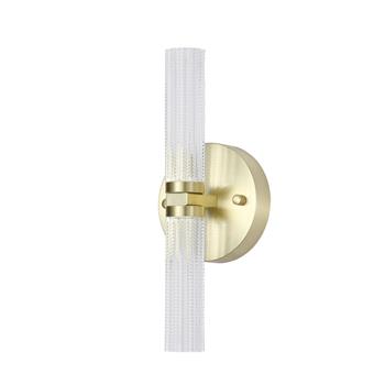 Aberdeen IP44 Bathroom LED Up and Down Satin Brass Wall Light 10372SB