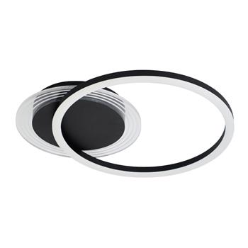 Contour Double Dimmable LED Matt Black Flush Ceiling Fitting 13650BK