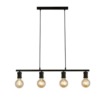 Dance Textured Black Bar Pendant Fitting 45201-4BK