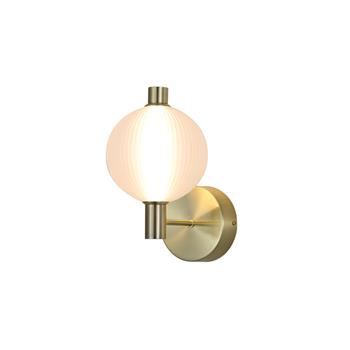 Luminique LED Satin Brass And White Single Wall Light 69411-1SB
