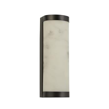 Nile 250mm IP44 LED Bathroom Black And Marbleised Finished Wall Light 10887BK