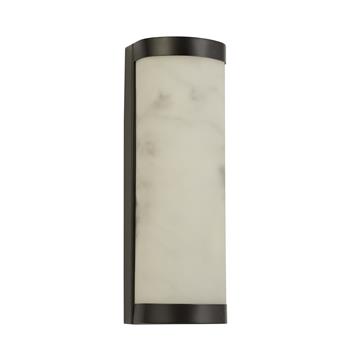 Nile 360mm IP44 LED Bathroom Black And Marbleised Finished Wall Light 10889BK
