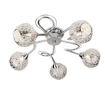 Souk Fret Work Chrome Semi Flush Light 6535-5CC