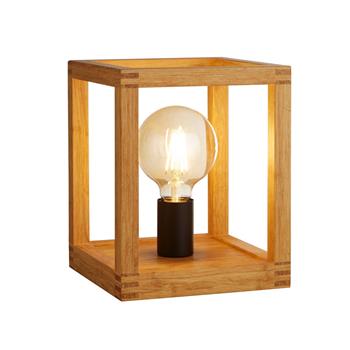 Square Black & Wooden Table Lamp 54742-1NA