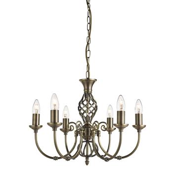 Zanzibar Brass Multi-Arm Ceiling Fitting 8396-6
